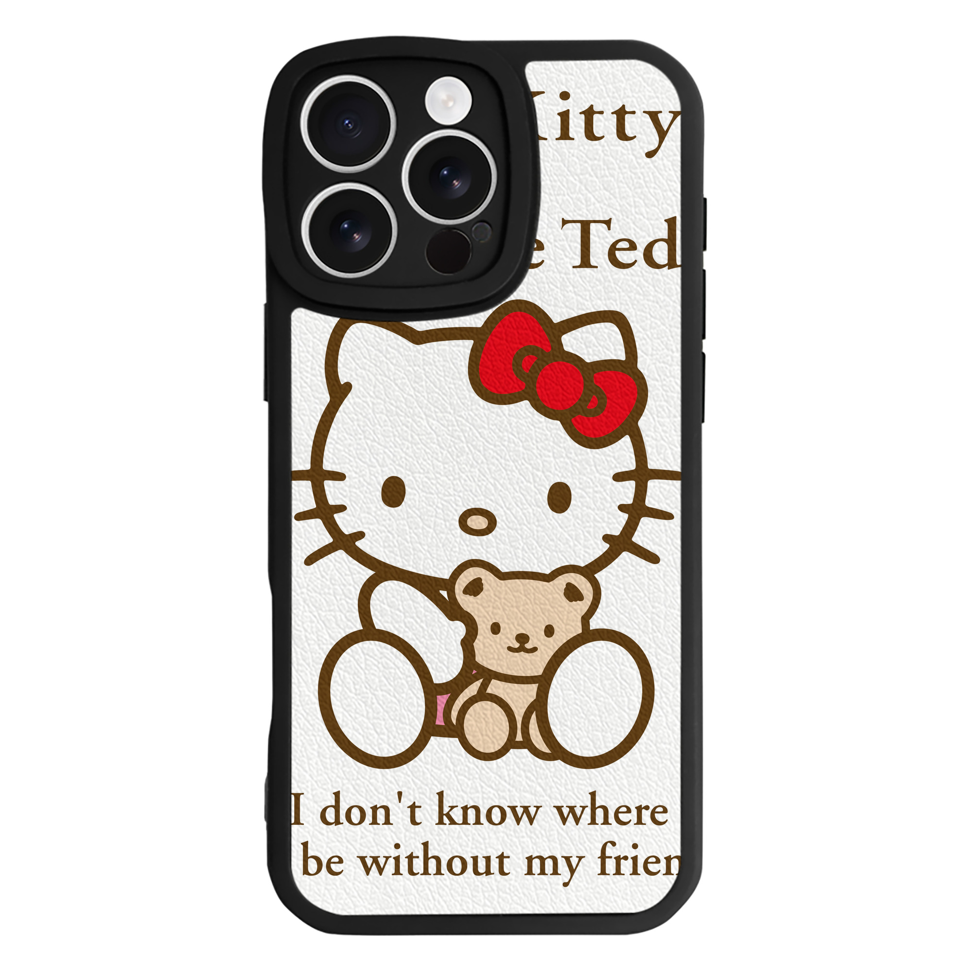 （画像用） Hello Kitty ハローキティ 【iPhone 16シリーズ対応】シリコンスマホケース（レザー調） 材質：シリコン